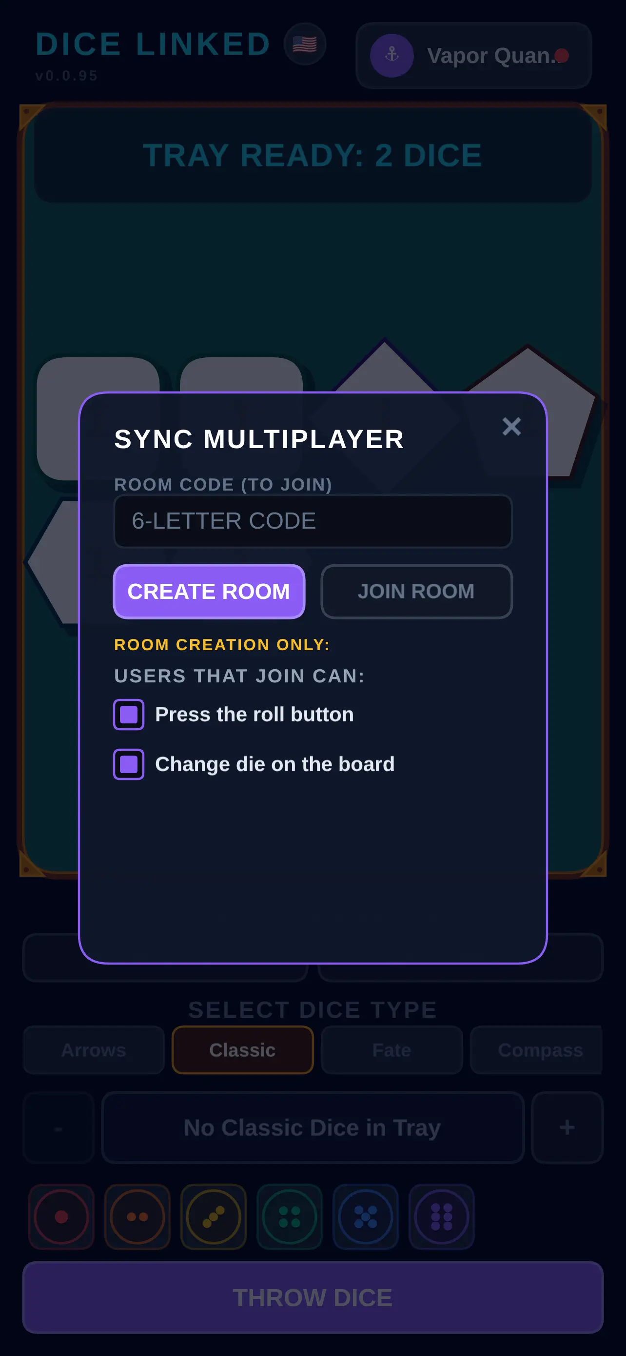 DICE LINKED multi-device dice synchronizer